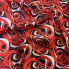 Abstract (Pucci) Table Linen in Reds 01 Tablecloths And Overlays Urquid Linen